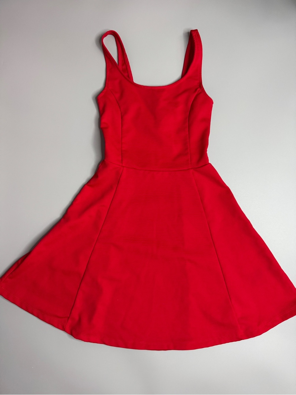 H&M Bright Red Sleeveless Fit-and-Flare Dress
